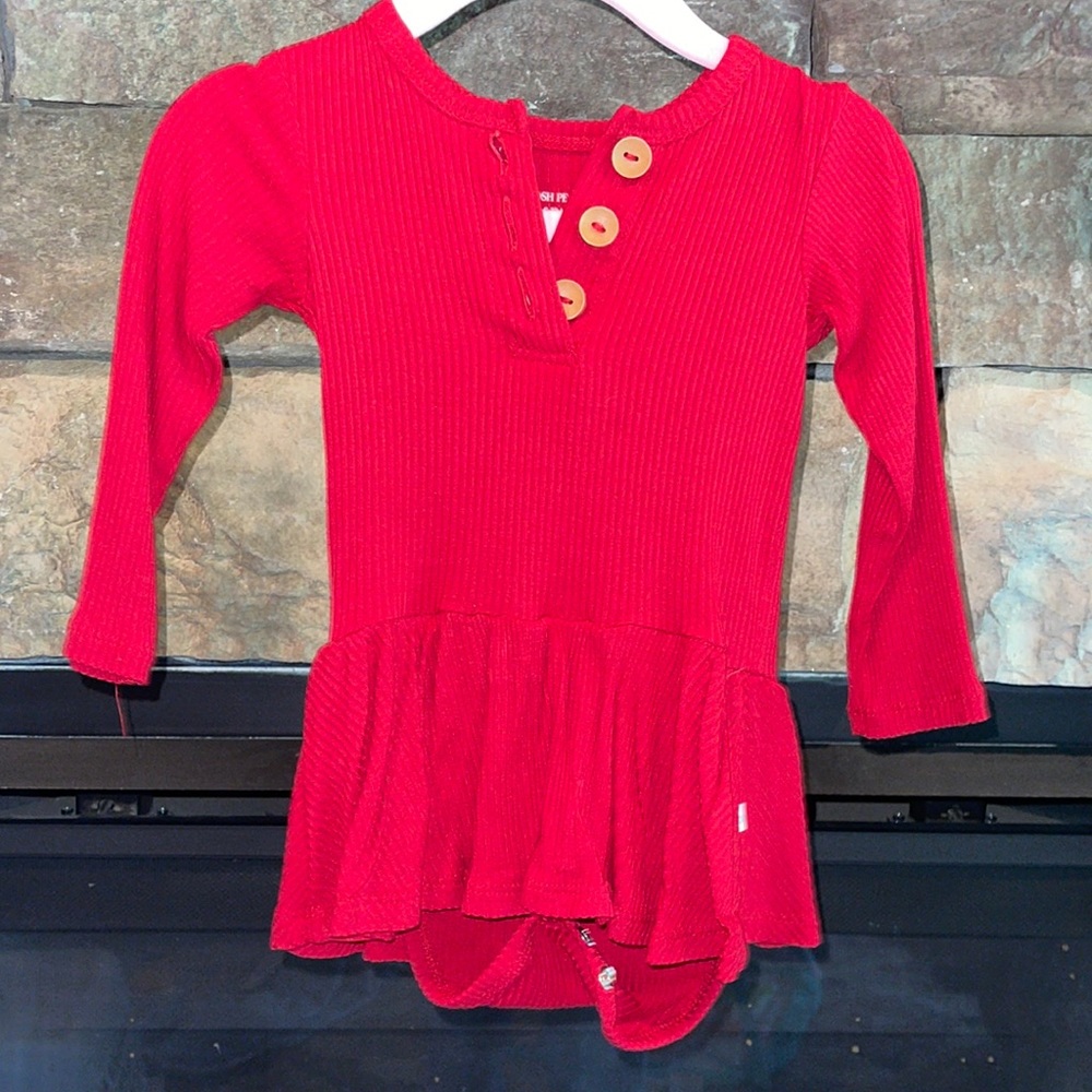 Posh Peanut Crimson Red Bodysuit Twirl